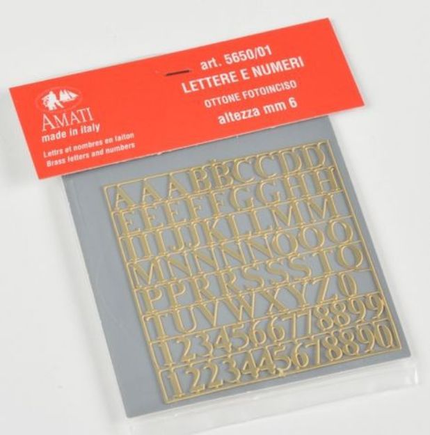 Immagine di LETTERE E NUMERI 6 mm OTTONE
